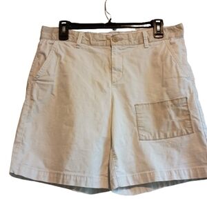 Gap Girlfriend Shorts Size 6 | Khaki‎ Utility Pocket | 7.5” Inseam Patchwork
